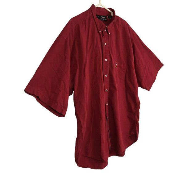 Disney Originals Shirt Mickey Mouse Embroidered Men Button-Up XL 100% Cotton Red - Picture 3 of 11
